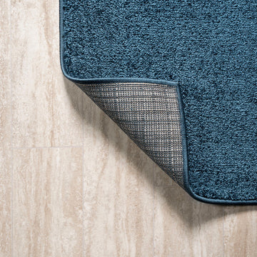 Haze Solid Low-pile Area Rug Navy